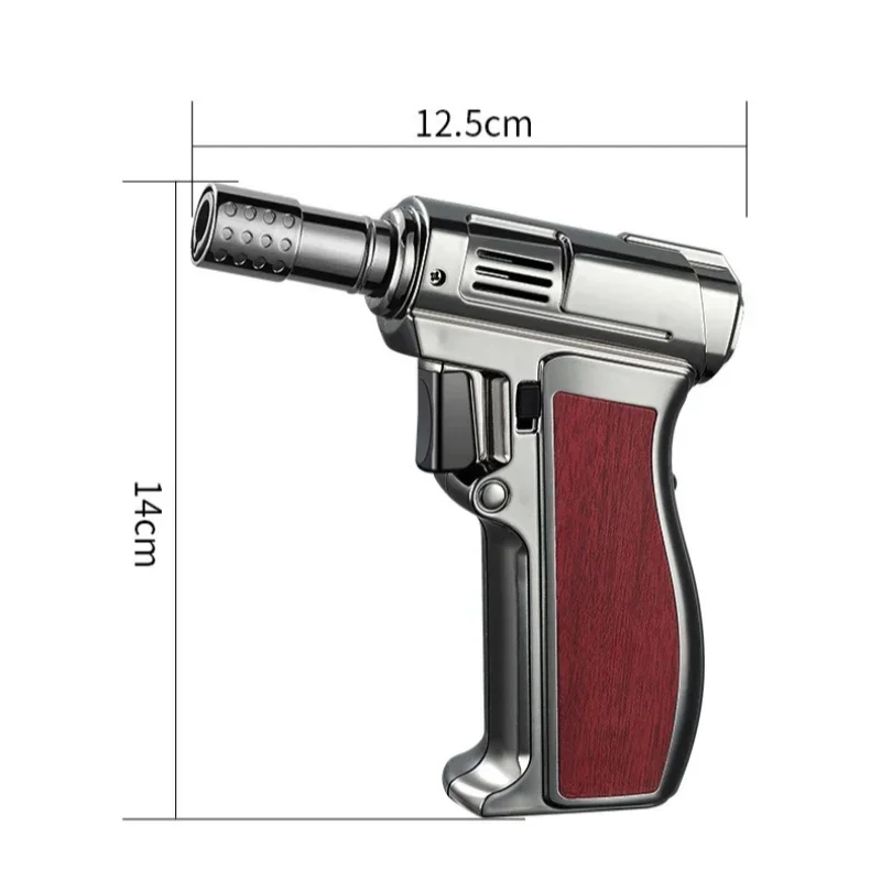 Metal Windproof Turbo Gas Lighters Lock Fire Switch Welding Torch Outdoor BBQ Kitchen Powerful Spray Gun Cigar Lighter Gadgets