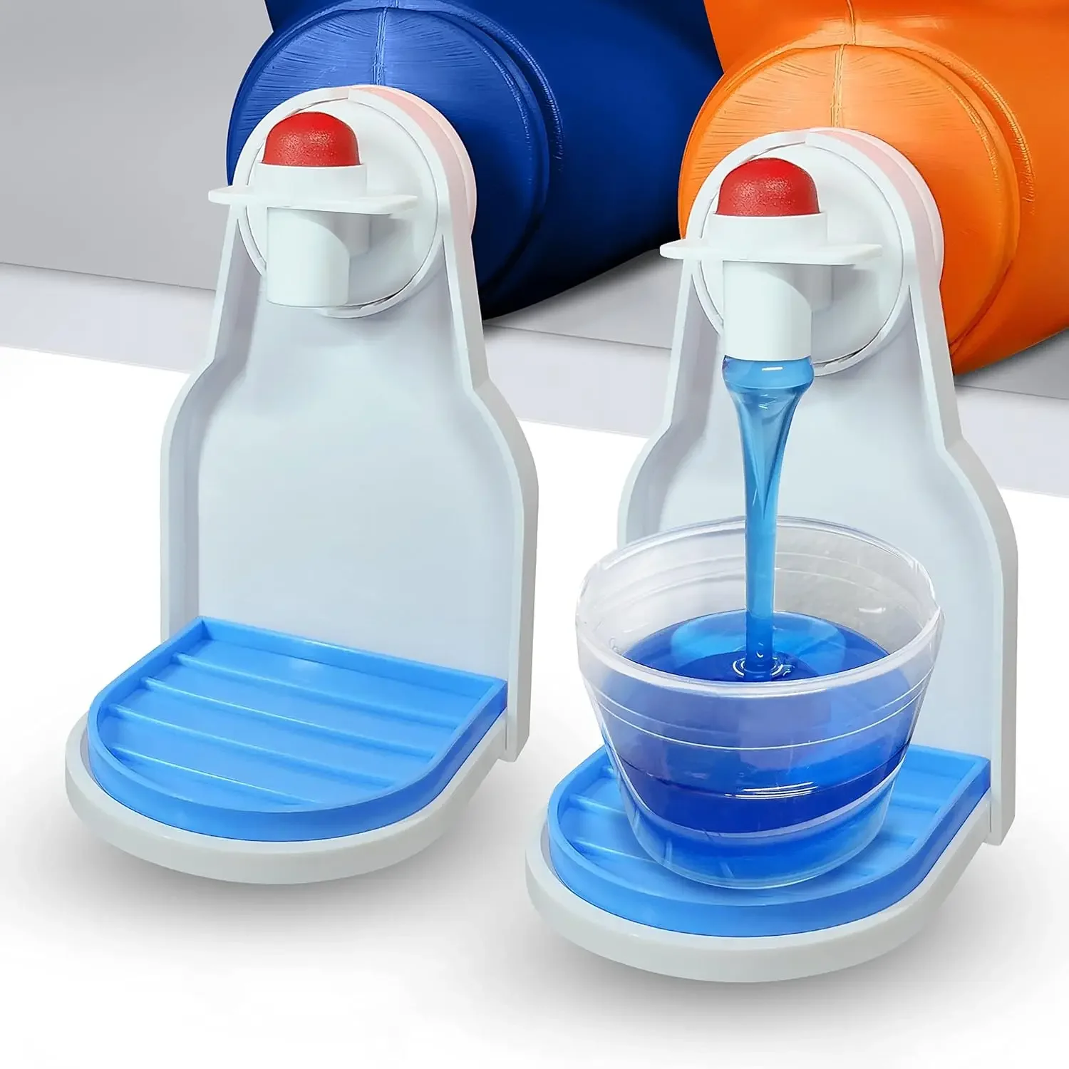 

[2 Pack] Laundry Detergent Cup Holder, Detergent Drip Catcher (Upgraded Drip Tray), No More Mess or Leaks, Grip Style