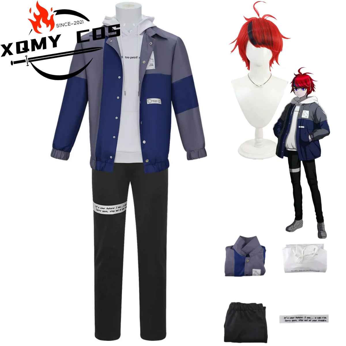 

XQAnime The Hundred Line-Оскар обороны-Сумино Такуми Косплей Костюм Спортивная одежда Пальто Толстовки Парик Мужской костюм для отдыха