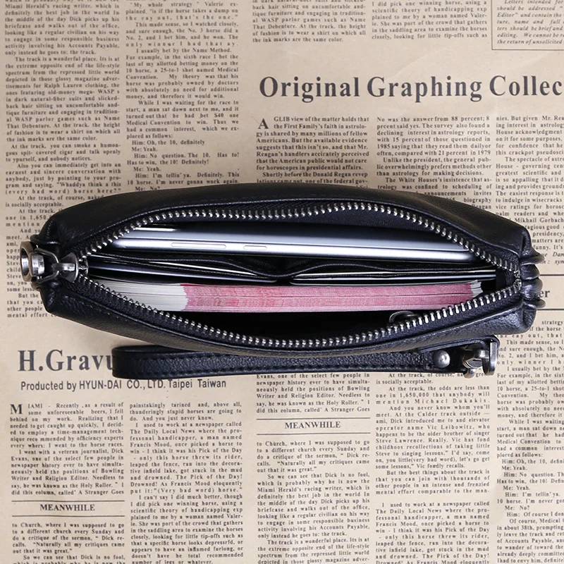Leather Clutch Bag Men's Casual Business Grab Baotou Layer Cowhide Trend Long Clutch Bag Large Capacity Wallet