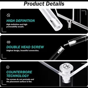 1-5 acrylic layer Exhibitor Clear Riser Rack For Cupcake Perfume Doll Decoration Organizer Amiibo Funko Pop Figures DC05 10 Main Sales Bookcase Children's Toy Organizer - №1