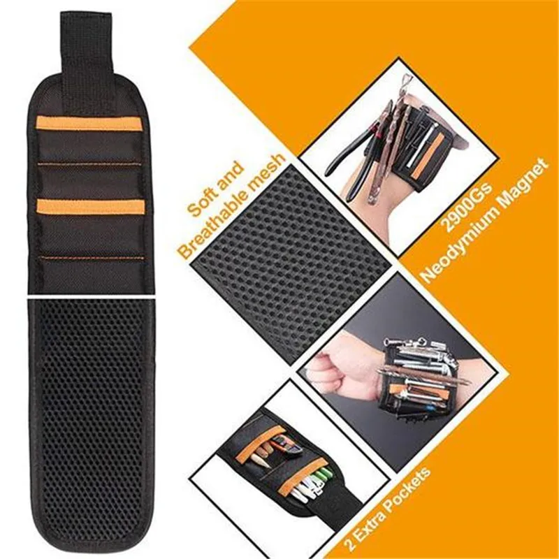 1PCS Magnetic Wristband for Holding Screws,Nails,Drilling Bits,Wrist Tool Holder Belts with Strong Magnets,Cool Gadgets for Men