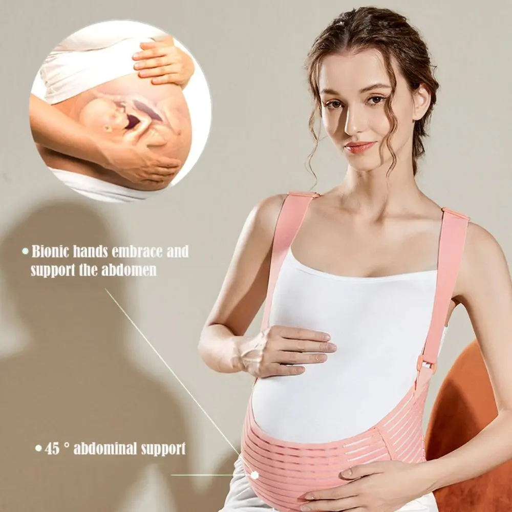 Adjustable Prenatal Support Belt with Shoulder Ultra-thin Maternity Belly Bands Breathable Postpartum Recovery Belly Band