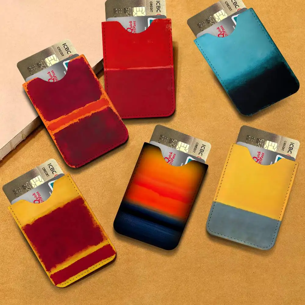 Mark Rothko Canvas PU Leather Cardholder Ultra Slim Credit ID Card Organizer Lightweight Business Card Holder