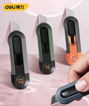 Şarküteri Ev Mini Otomatik Geri Çekme Maket Bıçağı Ön Kendinden Kilitli Küçük Cep Kutusu Kesici couteau Sanat Malzemeleri Okul Kırtasiye bilgi