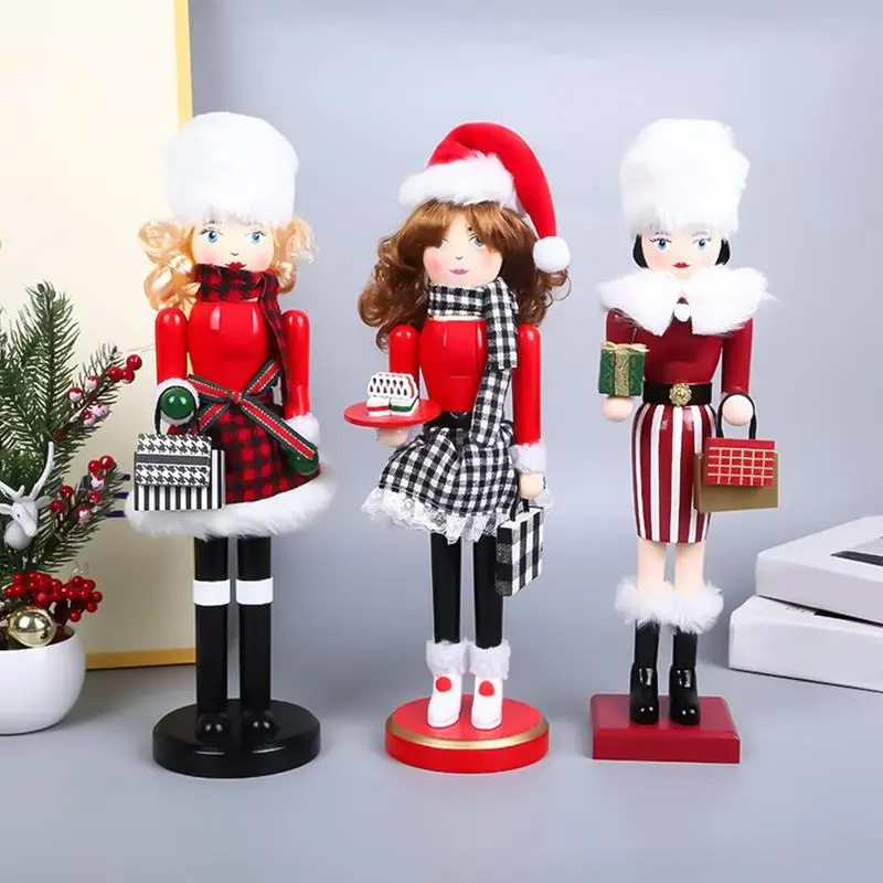 Woman Nutcracker Christmas Decorations Color Nutcracker Home Centerpieces Traditional Nutcracker Puppet Nutcracker Toy for Home