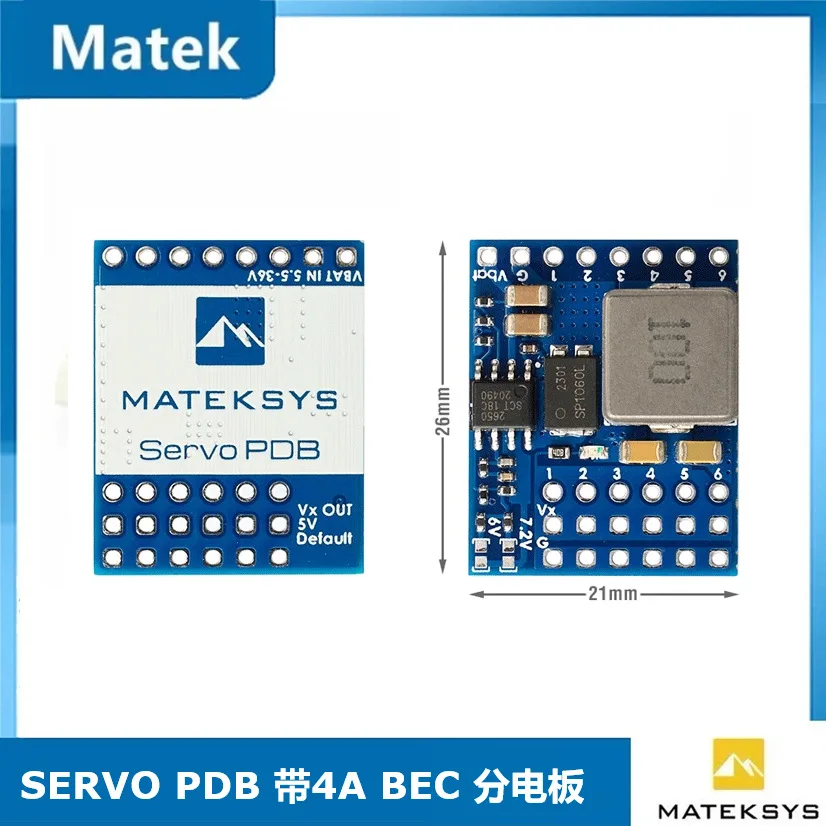 

Плата распределения серводвигателя Matek SERVO PDB с 4A BEC от 5,5 до 36 В до 58,2 В для радиоуправляемой модели самолета DIY