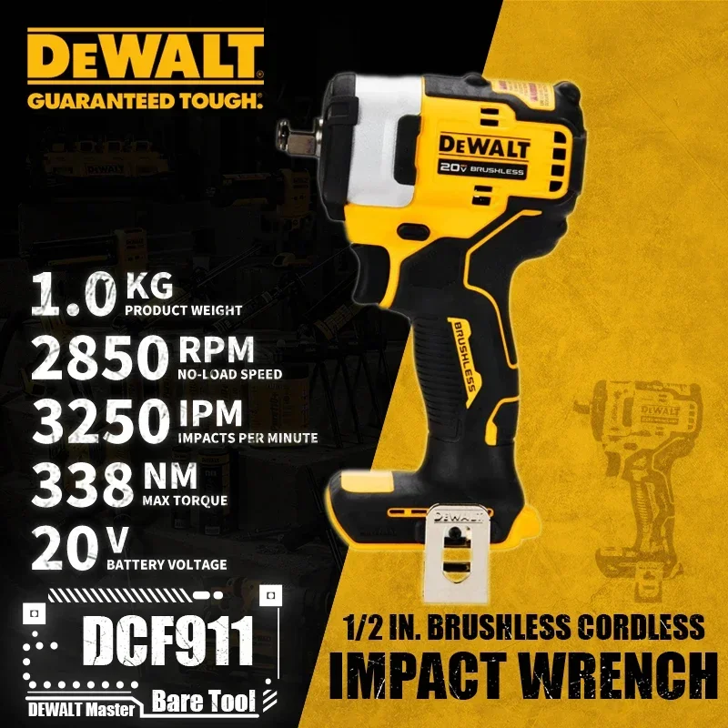 DEWALT DCF911 1/2in Brushless Cordless Impact Wrench with Hog Ring Anvil 20V Lithium Power Tools 3250IPM 338NM Bare Tool