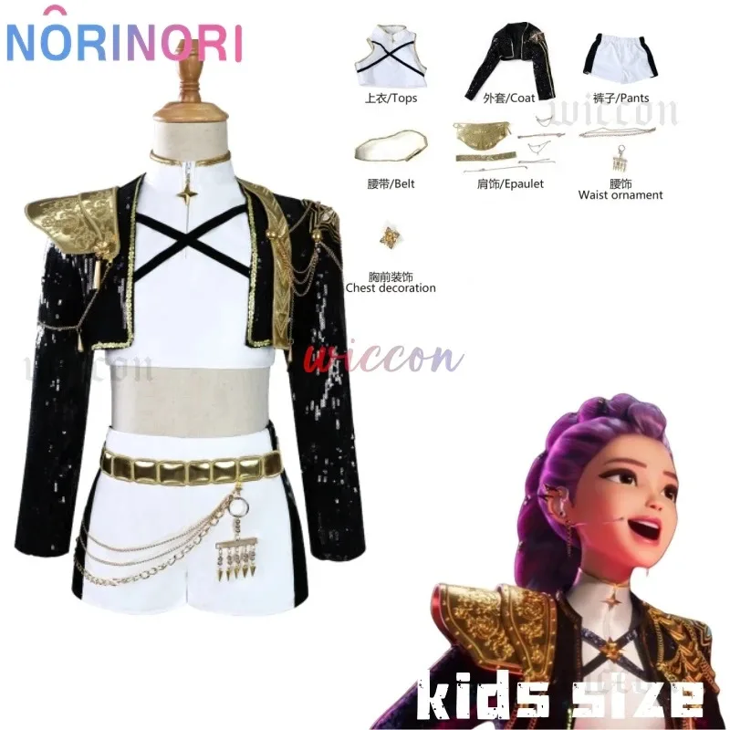 CyKids هالوين لعب الأدوار شيطان الصيادين هنتركس الذهبي رومي تأثيري ميرا زوي زي مجموعة كاملة شعر مستعار Kpop التألق المرحلة الفتيات