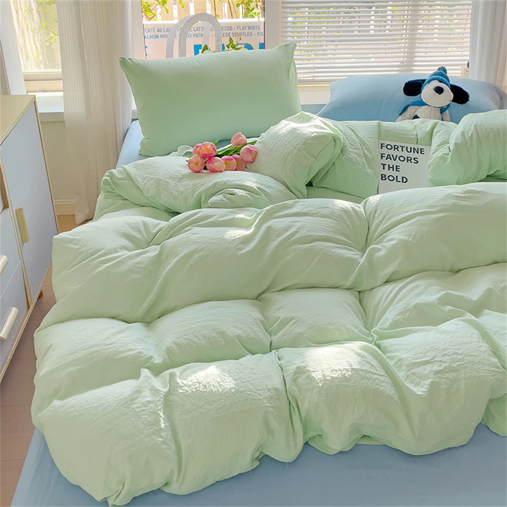 

1PC Korean Style Solid Color Duvet Cover Thickened 220x240cm Bed Cover Home Bedroom Decor Queen King Quilt Covers No Pillowcase