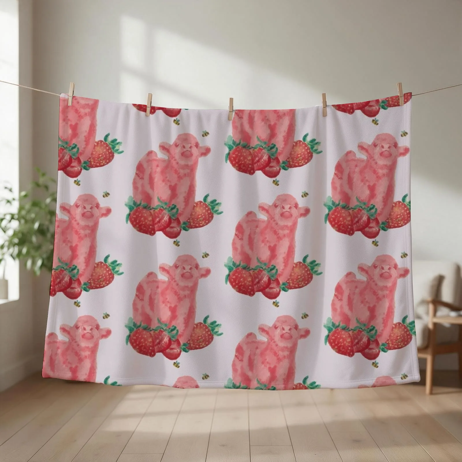 Everything Else Strawberry Cow Throw Blanket Blankets Sofas Of Decoration Custom for sofa Bed Fashionable Blankets