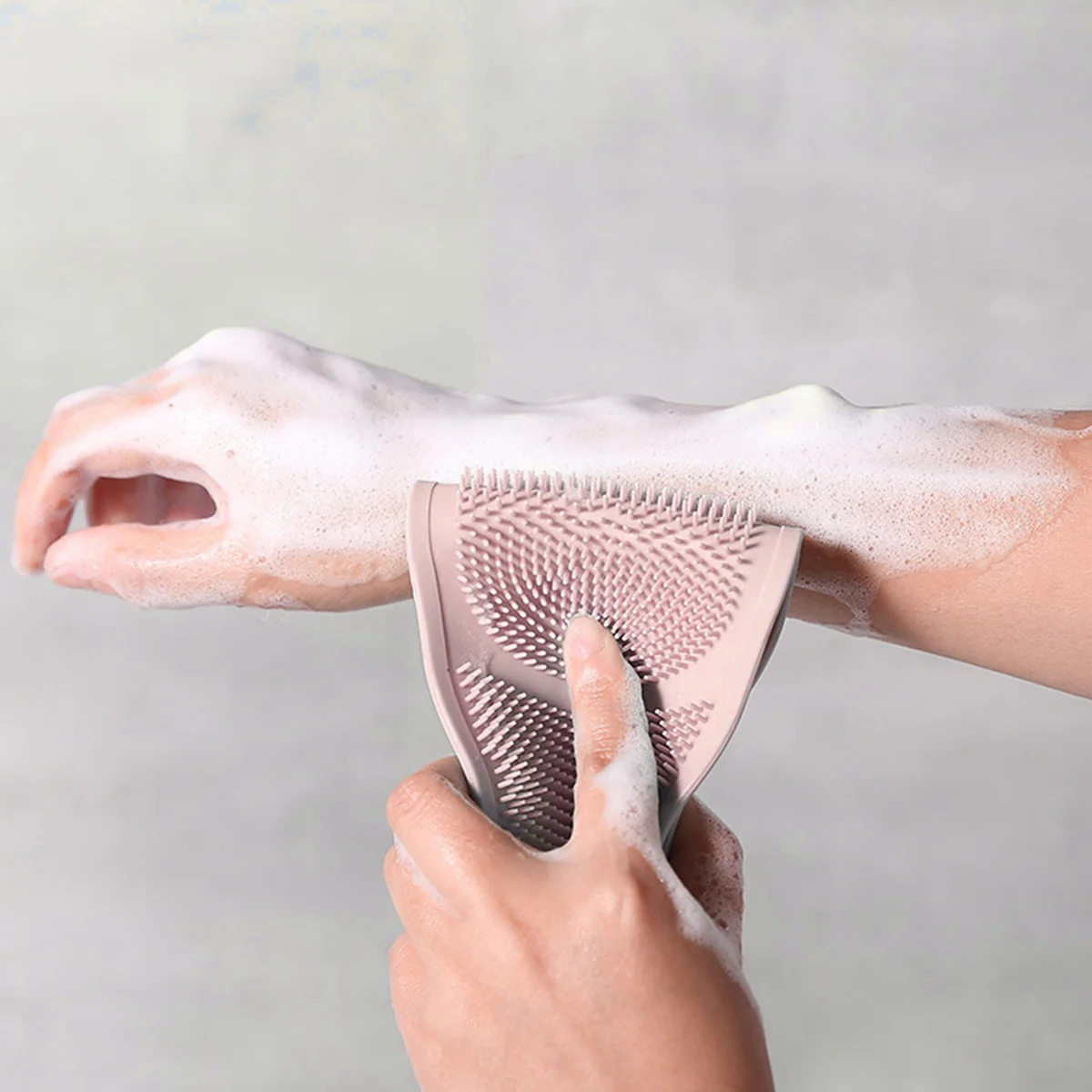 

Silicone Pink Long Strip Back Shower Towel Exfoliating Body Scrubber Deep Cleaning Bath Scrubber Rubbing Mud Shower Tool