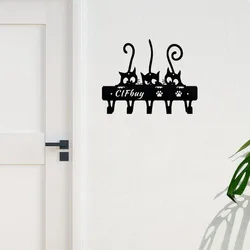 1pc Cat Wall Art Metal Decor - Stylish Home Wall Mount with Unique Keychain & Hook, Ideal Cat Lover Gift & Decorative Accessory