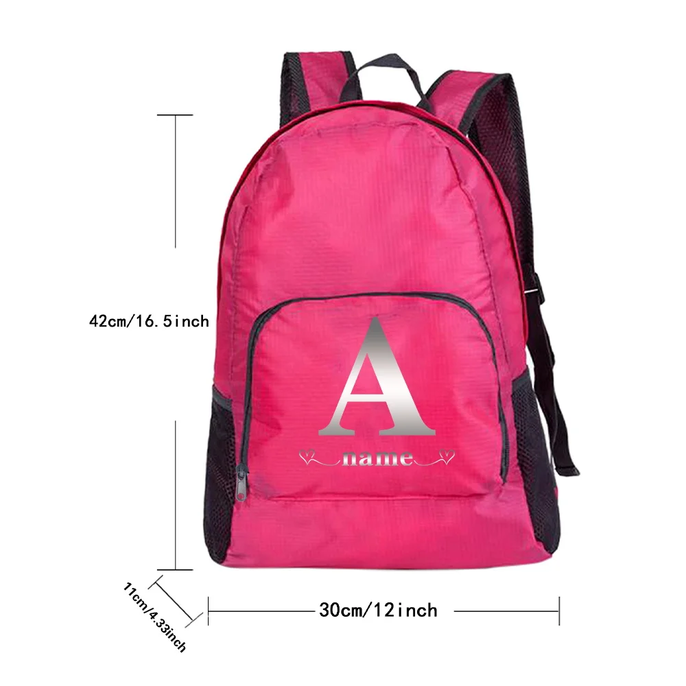 Personalized Customized Name Portable Folding Backpack Hiking Climbing Bag Foldable Gym Bags Travel Storage Dustproof Backpacks
