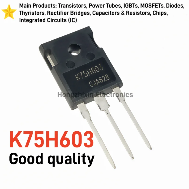 5/10PCS NEW K75H603 TO-247 IKW75N60H3 600V 75A IGBT Transistor Power Tube Built-in Freewheeling Diode For Welder Inverter