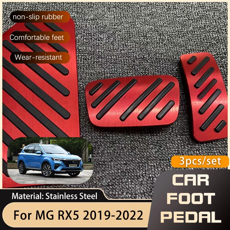 for MG Roewe RX5 Max EMAX 2019 2020 2021 2022 2023 AT Car Foot Pedals Accelerator Brake Stainless Steel No Drilling Pedal Pads