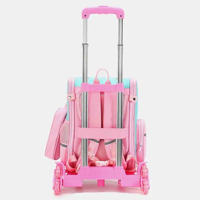 Children's trolley schoolbag cute cartoon girl schoolbag primary school student backpack primary school student backpack