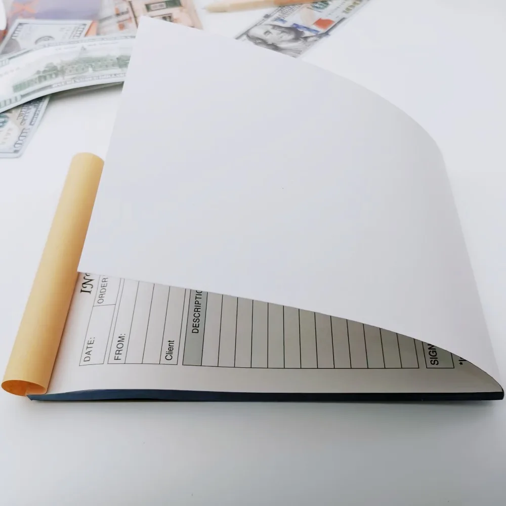 1pc (30 Sets) Handheld 3-Part Carbonless Invoice Book with Yellow & Pink Copies Work Orders Invoice Book for Small Business