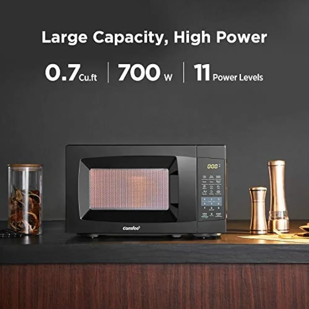 Four à micro-ondes EM720CPL-PMB à dessus de seau de COMFEE avec le son marche/arrêt, mode de 35% et boutons faciles à une touche, 0.7cu.ft, 700W,