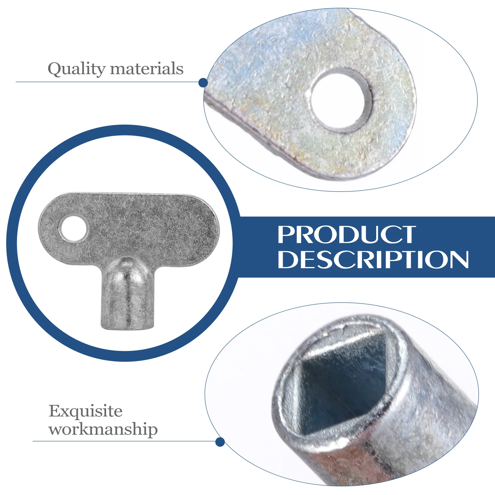 5個入り ラジエーターレンチ スクエアソケットキー 配管工具 ブリードバルブ 蛇口ロック 亜鉛合金 タップ クロックタイプハンドル 室内/屋外用