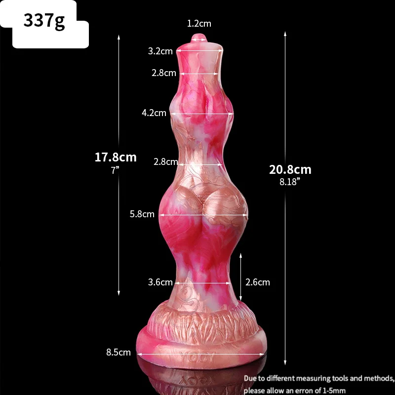 YOCY Double Knot Dildo Wolf Dog Penis With Suction Cup Sex Toy For Women Men Animal Cock Soft Silicone Anal Plug Masturbator