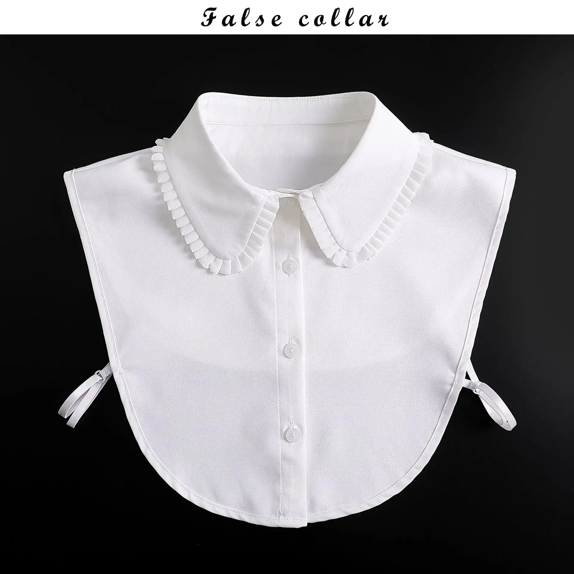 

Женский кружевной шифоновый искусственный воротник с острым носком, модный и универсальный, индивидуальное украшение, съемный искусственный воротник белого цвета