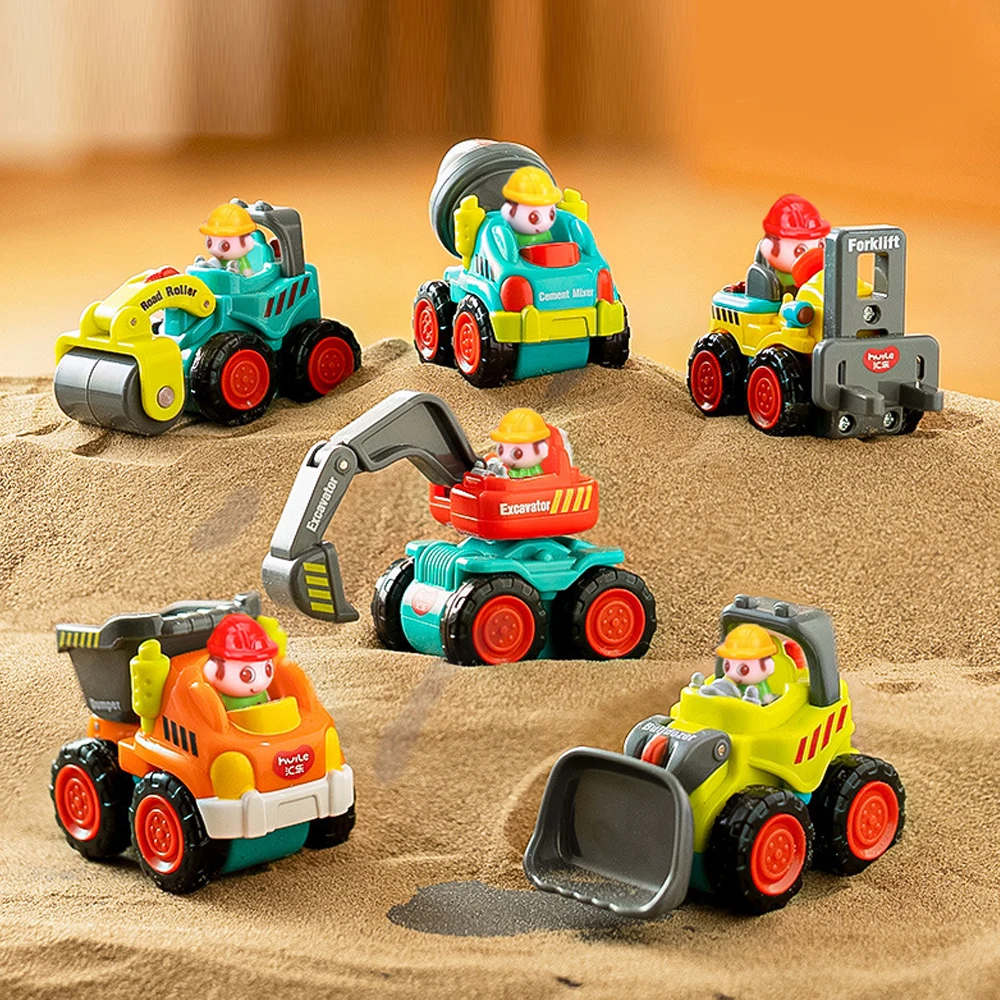

Engineering Vehicle Series Pocket Toys, Bidirectional Sliding Joint Movable ABS Inertia Sliding Car Models, Children's Toys,XT19