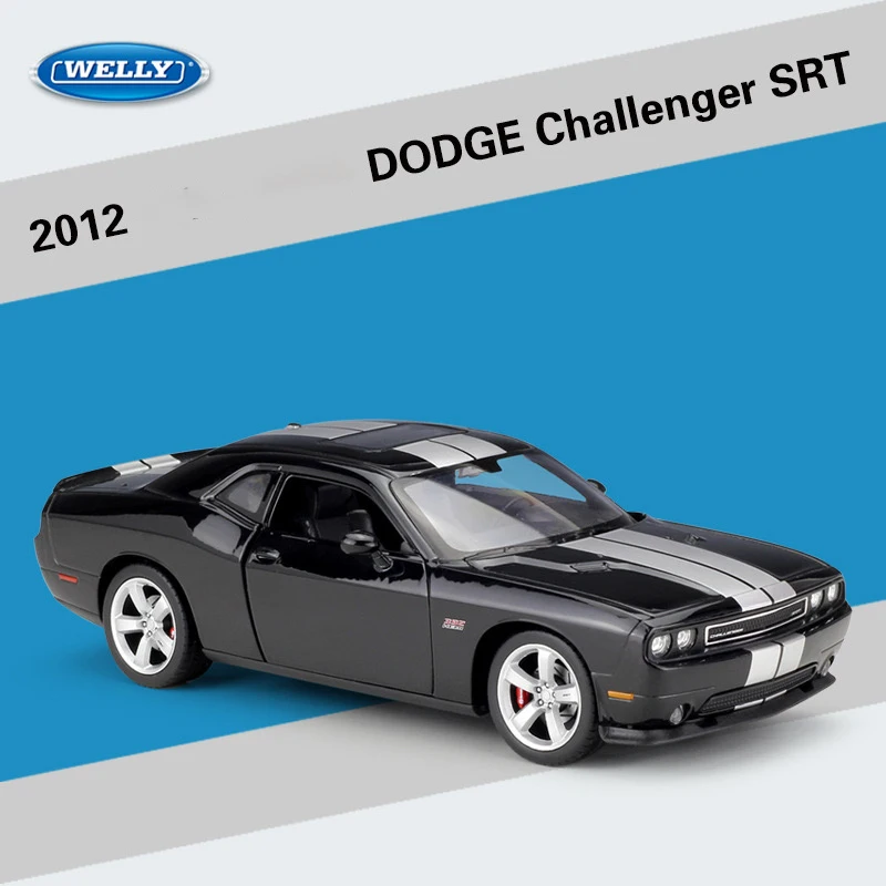 

WELLY 1:24 DODGE 2012 Challenger SRT Simulation Alloy Car Model - Suitable for Children's Toys and Collections