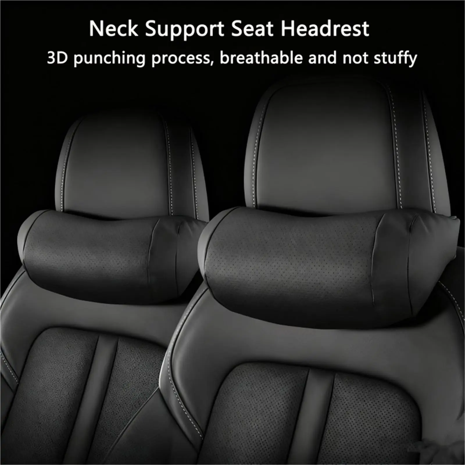 Nappa-Leder Auto-Nackenstützkissen, Ergonomische Halswirbelstütze für Autositze, Hochelastisches Weiches Auto-Nackenkissen – Detail 2