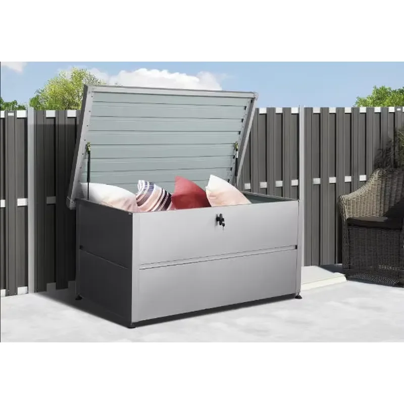 Waterproof Garden Storage Box Large Capacity Outdoor Cushion Holder with Sturdy Metal Frame for Patio Deck Furniture