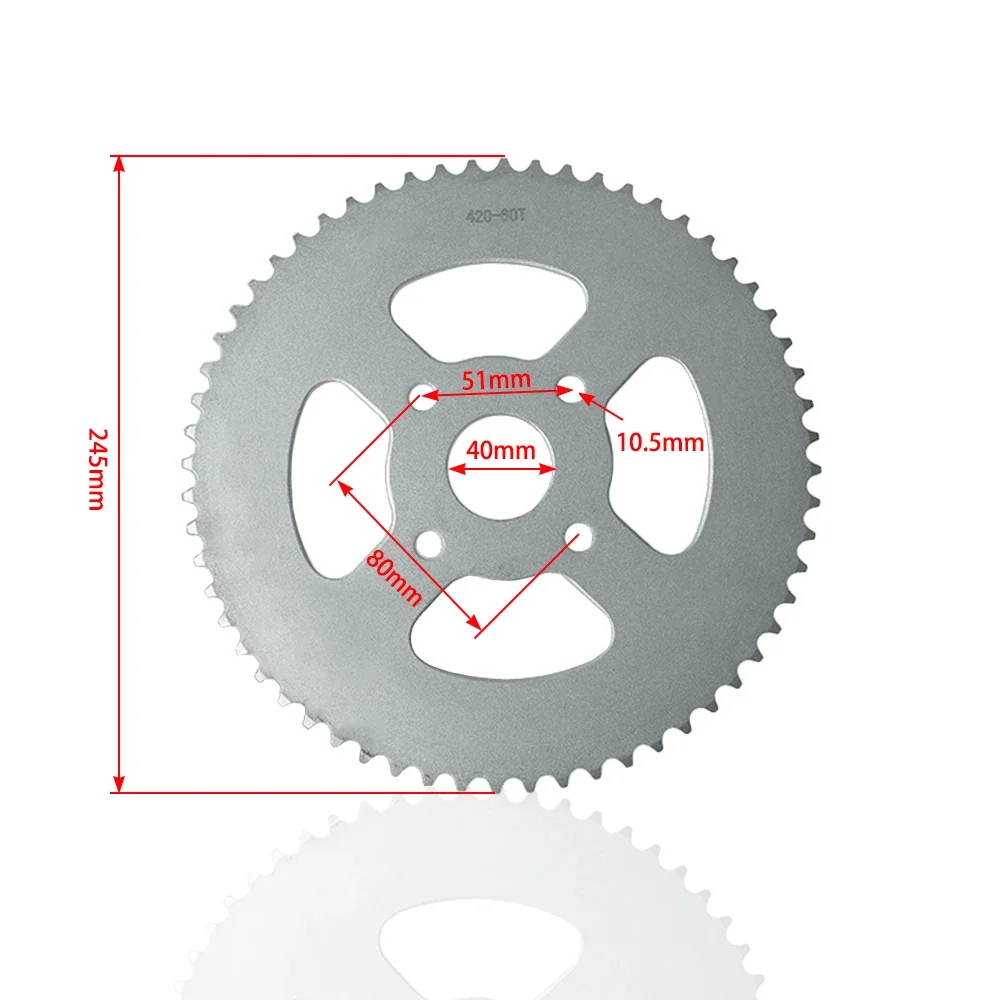 420-60T 40mm rear sprocket scooter gear for 50cc-125cc ATV quad pit buggy buggy kart motorcycle Accessories 420 60T - view 3