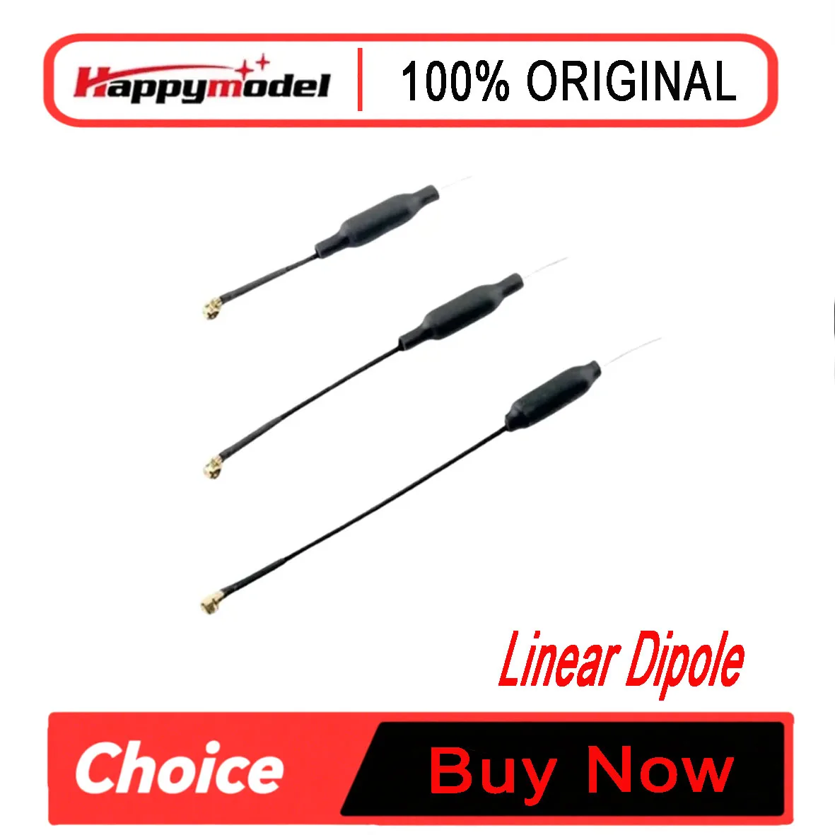 5PCS HappyModel New Linear Dipole 5.8G 2dbi Nano Antenna UFL 47mm 60mm 75mm for Mobula7 / Mobula7 1S HD / Mobula8 FPV Tinywhoops
