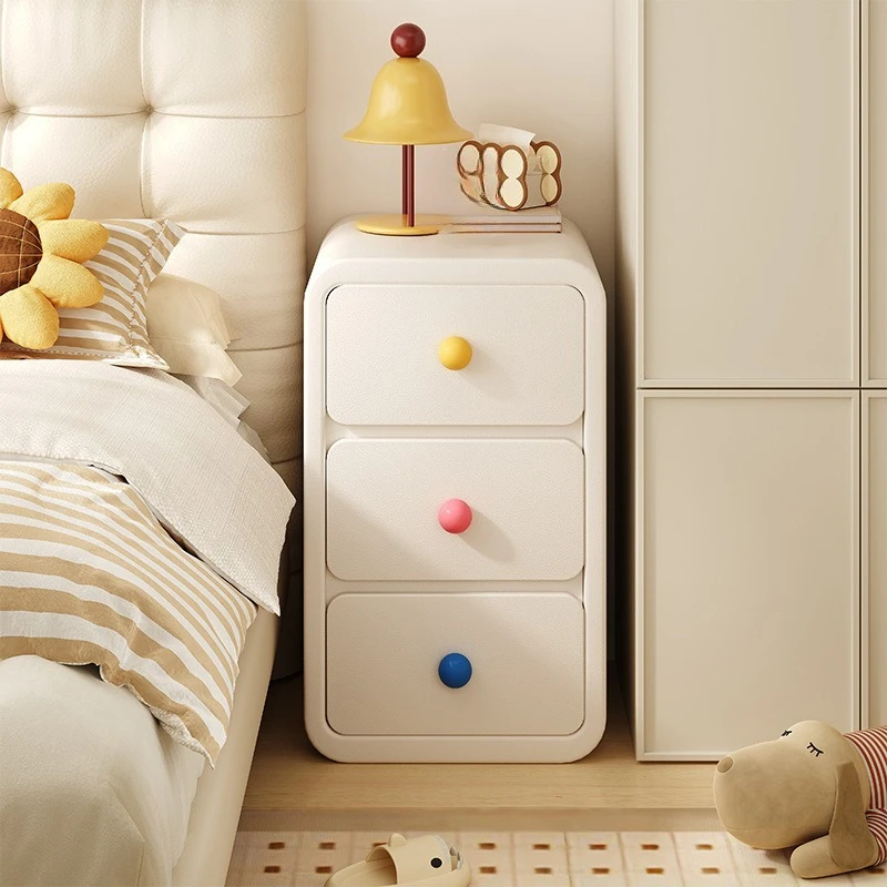 Dopamine Style Mini Bedside Table, Creative Cute Super Narrow Storage Cabinet for Bedroom Home