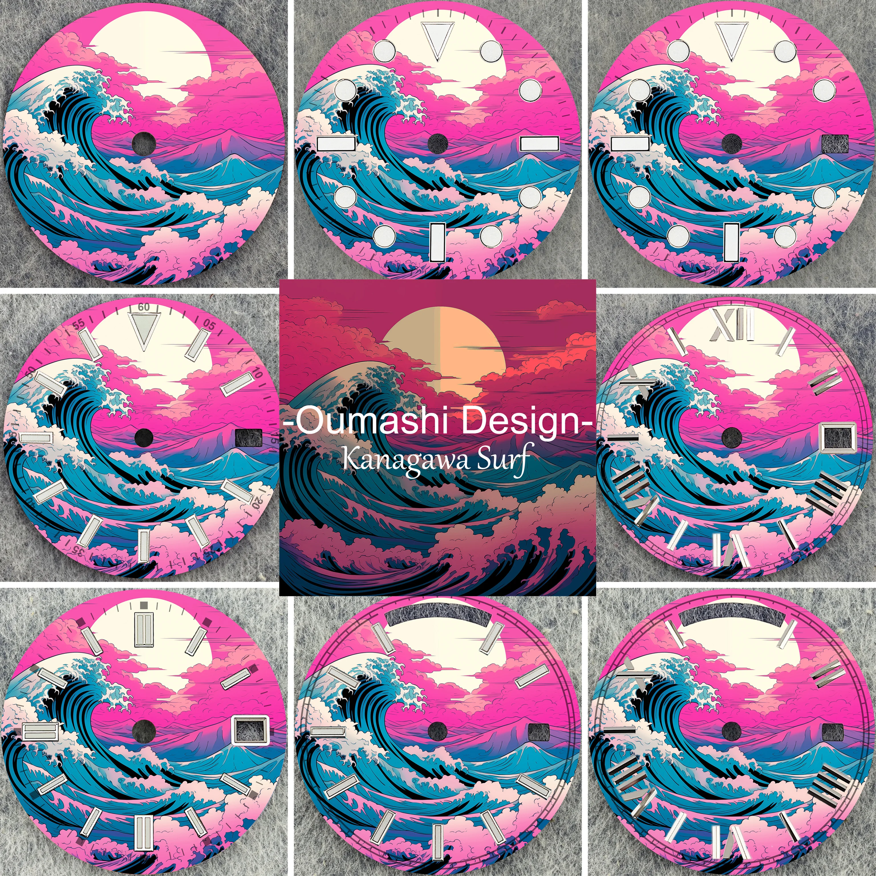 28.5/29mm ダイヤル神奈川沖浪裏高品質芸術時計ダイヤル NH35/Miyota 8285 ムーブメント用 C3 夜光付き