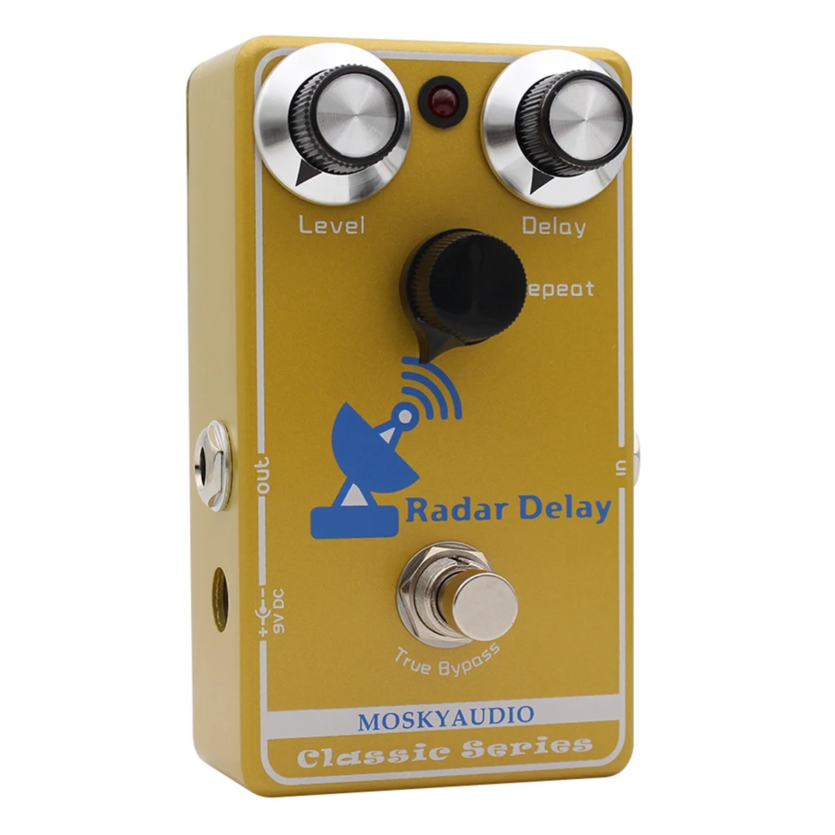 ABJQ Radar Delay BBD Guitar Classic Delay Effect Pedal True Bypass for Electric Guitar with Level Delay and Repeat Control