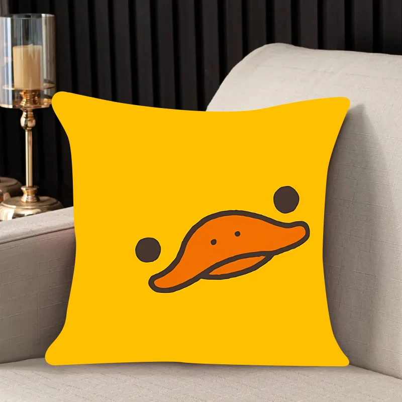 Pillow case Little Yellow Duck Double-sided Printed Sofa Cushion Cover Headrest Backrest Chair Cushion Cover 40x40 Custom Gift