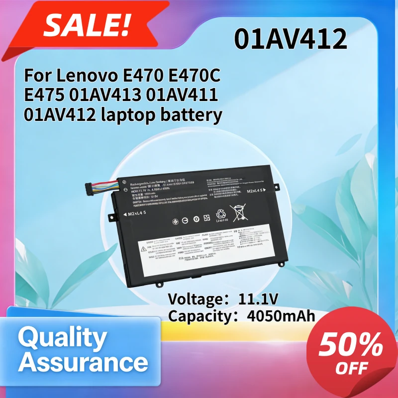 4050mAh Compatible with Lenovo E470 E470C E475 01AV413 01AV411 01AV412 laptop battery