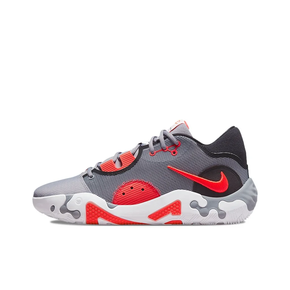 Nike PG 6 Basketball Shoes Unisex Low Top Gray/Red/Black DH8447-002