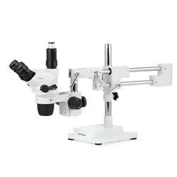 AmScope 2X-225X Trinocular Boom Stand Stereo Zoom Microscope