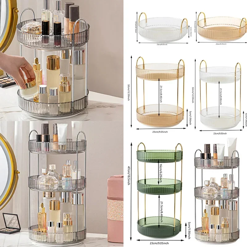 

360 Rotating Makeup Organizer Large Capacity Cosmetic Organizer Transparent Multi-Layer Make Up Organizer Box Home Desktop Rack