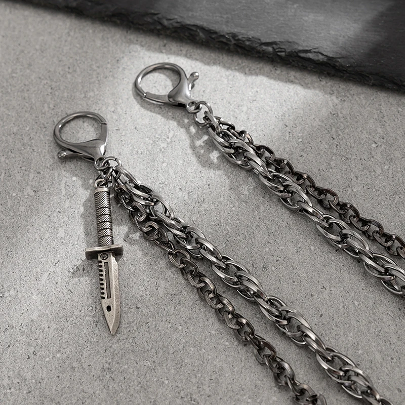 HipHop Goth Creative Pendant Keychain Waist Belt Men Women Vintage Wallet Trouser Hipster Jeans Chain Jewelry〔CC55〕