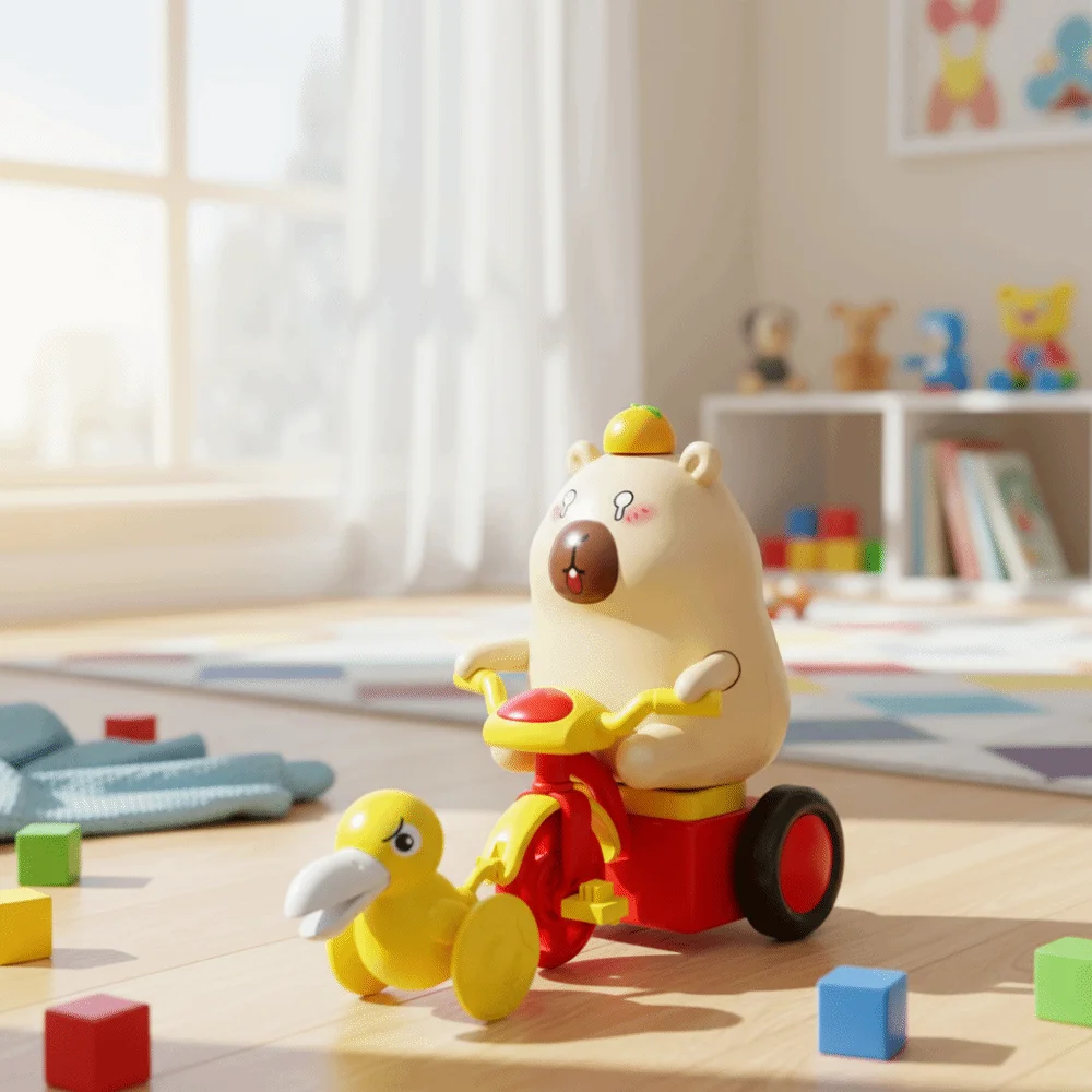 يختتم كابيبارا التراجع سيارة لعبة الكرتون النورس كابيبارا عقارب الساعة ألعاب الدمى لطيف مضحك كابيبارا الشكل لعبة هدايا عيد الميلاد #3