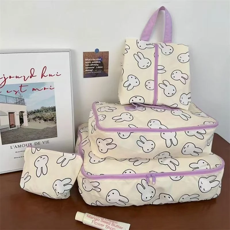 Miffy Aufbewahrungstasche, Reise-Kosmetik-Aufbewahrungstasche mit Reißverschluss, multifunktionale Organisationstaschen, große Kapazität, wasserdichte Aufbewahrungstasche