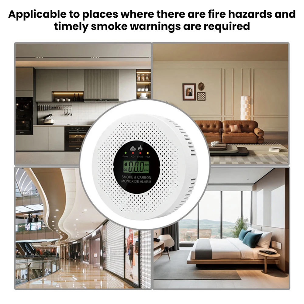 2-in-1 Intelligenter Kohlenmonoxid-Detektor mit LCD-Anzeige, Kohlenmonoxid-Alarm, Batteriebetrieben für Haus, Wohnung, Küche – Detail 12