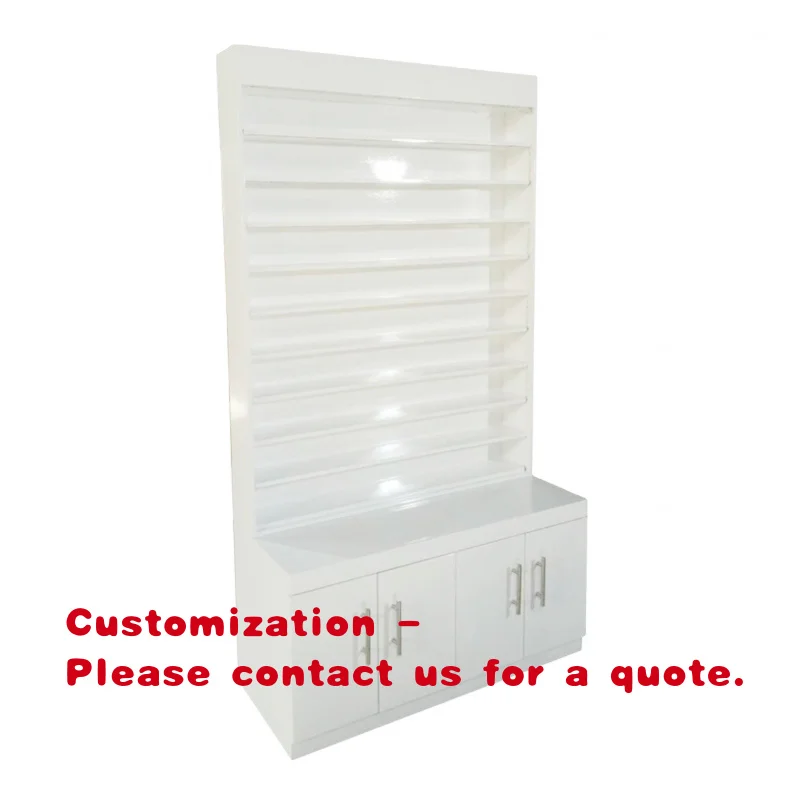 custom.High End Beauty Shop Salon Furniture Wooden Storage Nail Polish Display Modern Cosmetic Display Cabinet Sale