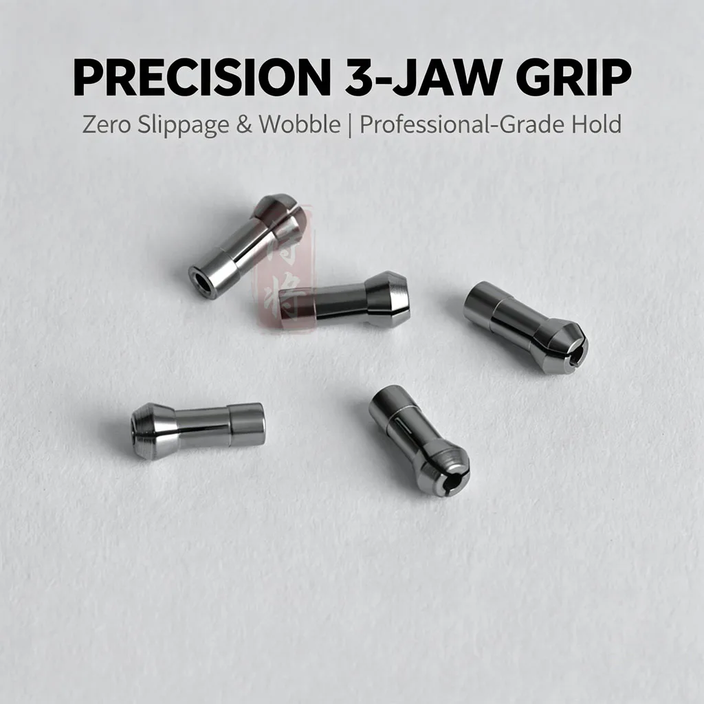 2.35mm /3mm Rotary Tool Collet Chuck - Pneumatic Electric Grinder Die Grinder Chuck Adapter, 3-Jaw Lock Nozzle for Engraving Pen view 4