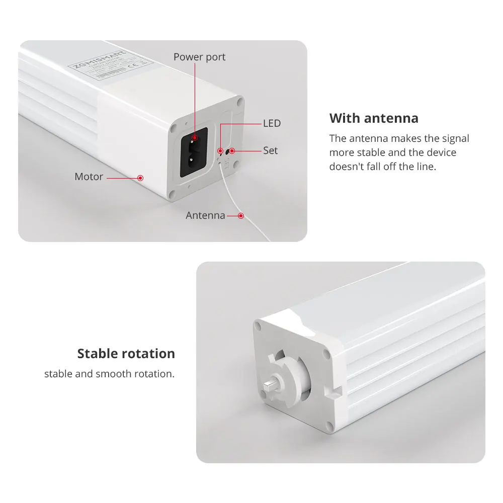 Zemismart Zigbee WiFi Smart Curtain Motor for ZM87 Electric Curtain Track Sliding Rails Work with Tuya Zigbee Hub Smart Life App