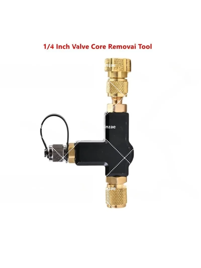 1/4 Inch Valve Core Removal Tool Dual Valve with Sight Glass for HVAC Mini Splits and Systems