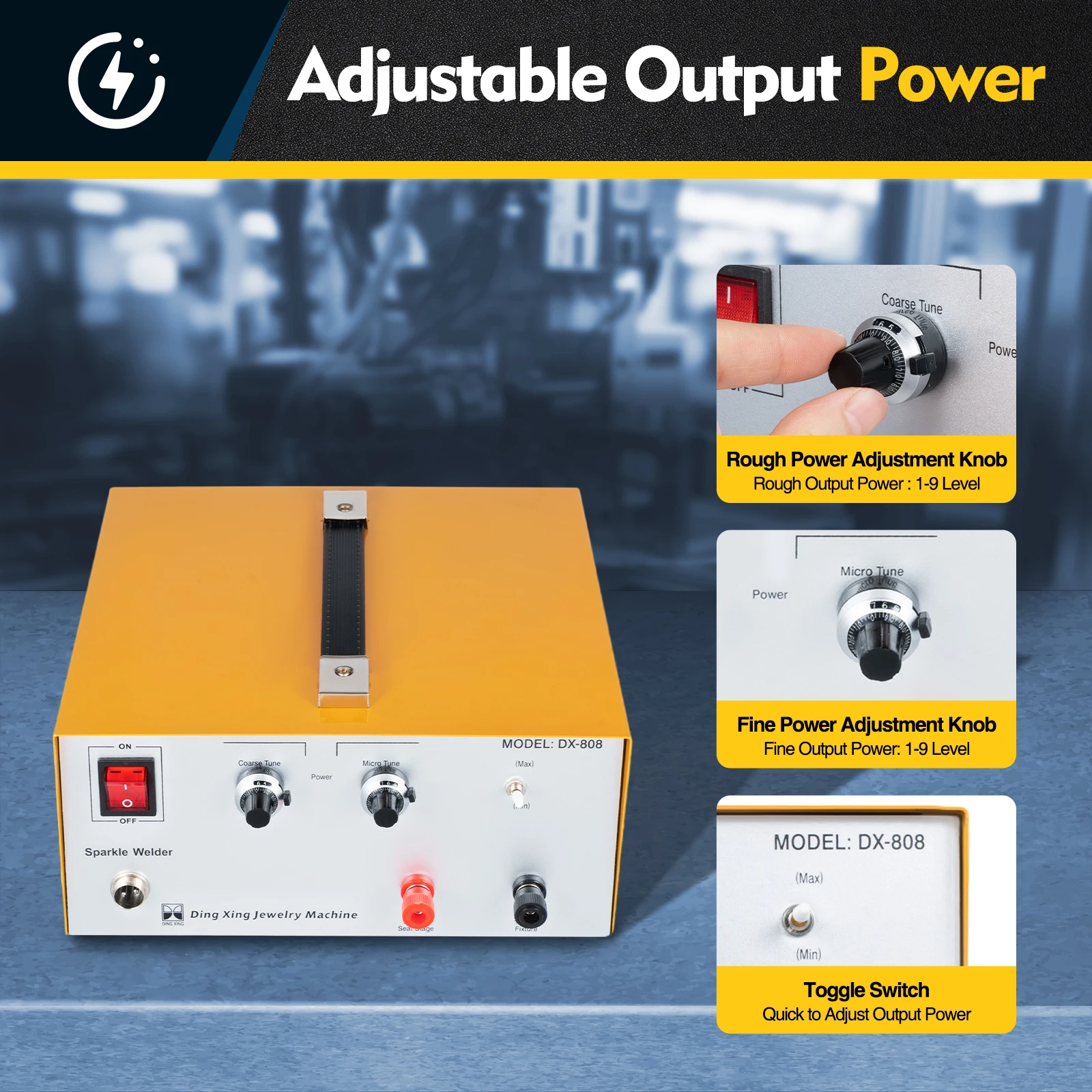 Аппарат для точечной сварки ювелирных изделий, 2 режима работы, регулируемая выходная мощность для магазина ювелирных изделий, ювелирного магазина, промышленной личной студии
