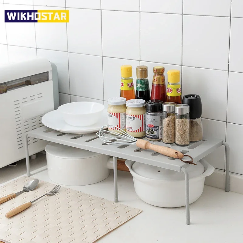 Verstellbares Küchen regal Schrank Veranstalter Gewürz flaschen regal platzsparendes Schrank regal Küchen zubehör